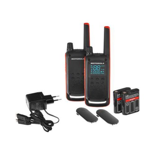 PMR-Funkgeräteset Motorola TALKABOUT T82, 2tlg, lizenzfrei, IPx2, 10 km, 16 Kanäle, schwarz/orange
