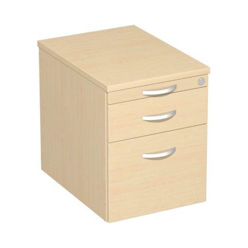 Rollcontainer ALICANTE, 1 Schub, HR- & Utensilienauszug, B 430 x T 600 x H 566 mm, Ahorn-Dekor