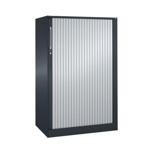 Rollladenschrank ASISTO C 3000, 3 Ordnerhöhen, B 800 mm, anthrazit/alusilber
