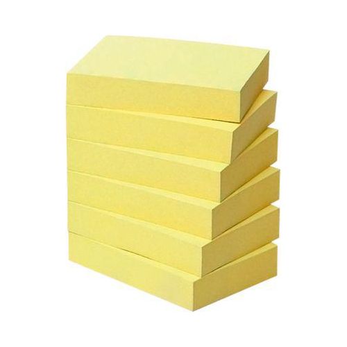 Post-it® Haftnotizen, Recycling-Papier, 51 mm x 38 mm, 6 x 100 Blatt, gelb