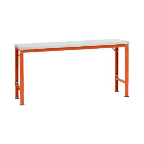 Manuflex Grundtisch UNIVERSAL Spezial, 1750 x 800 mm, Kunststoff lichtgrau, rotorange
