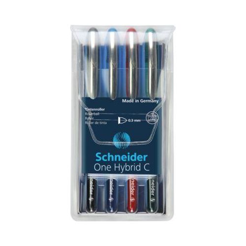 Schneider Tintenroller One Hybrid C, farbsortiert im 4er Etui