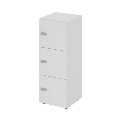 Schließfachschrank Topas Line, 3 Ordnerhöhen, 3 Fächer, Zahlenschloss, B 400 x T 420 x H 1100 mm, grau/grau