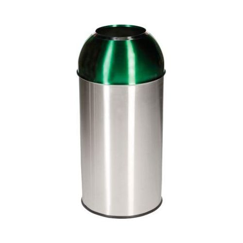 Abfallsammler Orgavente Edelstahl, Volumen 40 l, rund, ø 380 x H 740 mm, für den Innenbereich, grün