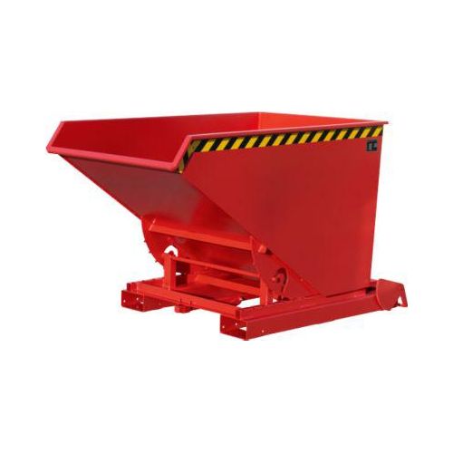 Automatischer Kippbehälter Bauer Typ 4A 1200, 3 Entriegelungspunkte, Abrollsystem, Inhalt 1,2 m³, bis 1500 kg, feuerrot RAL 3000