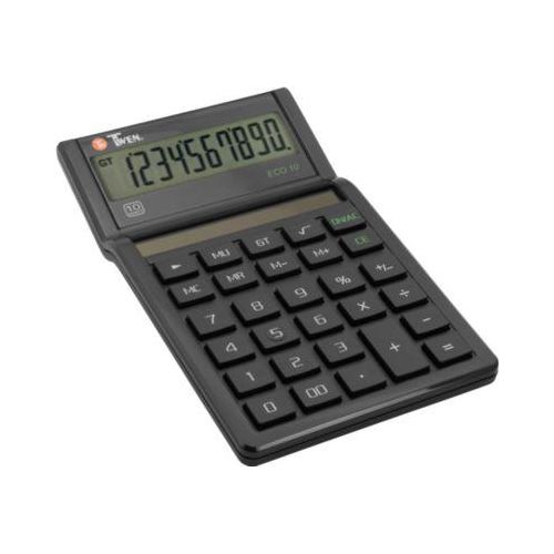 Tischrechner Twen Eco 10, solarbetrieben, 10-stelliges Display, MU- & GT-Funktion