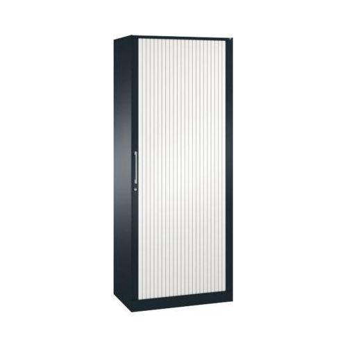 Rollladenschrank ASISTO C 3000, 5 Ordnerhöhen, B 800 mm, anthrazit/weiß