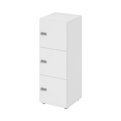 Schließfachschrank Topas Line, 3 Ordnerhöhen, 3 Fächer, Zahlenschloss, B 400 x T 420 x H 1100 mm, weiß/weiß