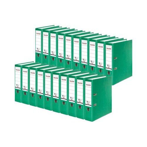 FALKEN Recycolor Ordner, DIN A4, Rückenbreite 80 mm, 20 Stück, grün