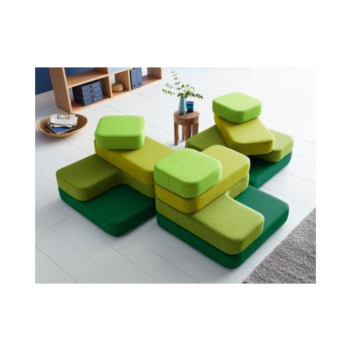 Sitzsystem TAPA Square, Stoff, modular, mit Drehmechanismus, B 900 x T 900 x H 620 mm, grün/grün