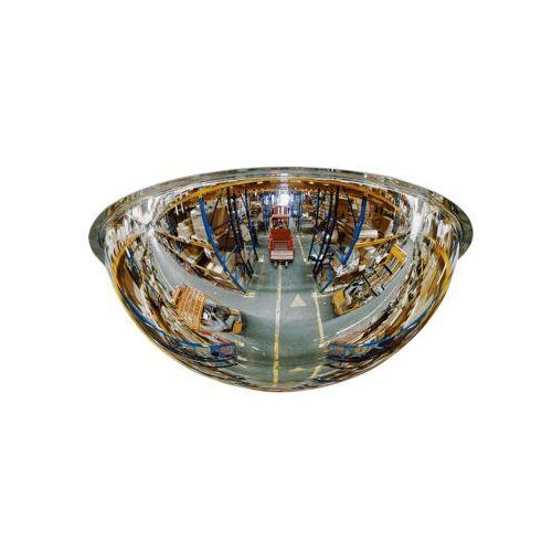 Beobachtungsspiegel, für Deckenmontage im Innenbereich, Ø 1250 mm, Beobachtungsabstand 8 m, Halbkugel, 360° Panoramaansicht, Acrylglas, silber