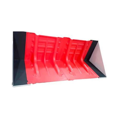 Hochwasserbarriere, modularer Aufbau, 1 x Abschluss-Stück links und 1 x Abschluss-Stück rechts, L 150 X B 680 x H 528 mm, ABS-Kunststoff, rot, 1 Paar