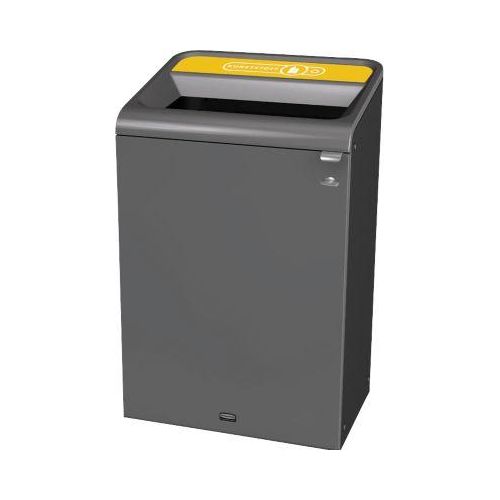 Recyclingstation Rubbermaid Configure, für Kunststoff, 125 l, Magnetverbindung, B 495 x T 610 x H 975 mm, gelb