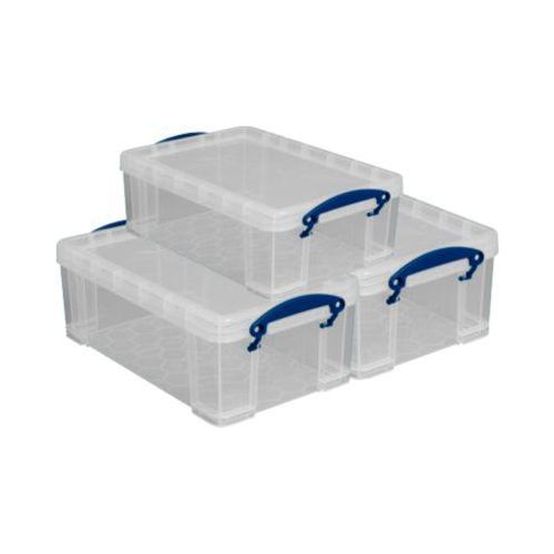 Really Useful Boxen, Fassungsvermögen 9 Liter, als Lager- und Kurierbox, 3er-Set
