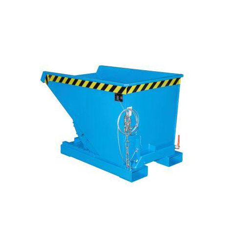 Bauer EXPO® E-300, Späne-Kippbehälter Typ E, mit Siebblech, öl- & wasserdicht, staplertauglich, B 770 x H 1260 x H 835 mm, lichtblau RAL 5012