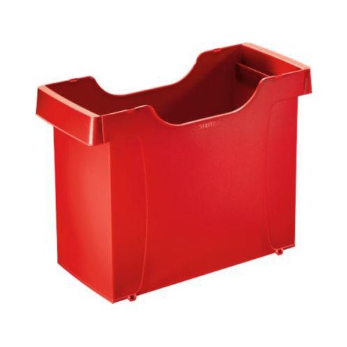 Hängemappenbox Leitz Uni-Box Plus 1908, DIN A4, für ca. 20 Hängemappen, Griffmulden, rot