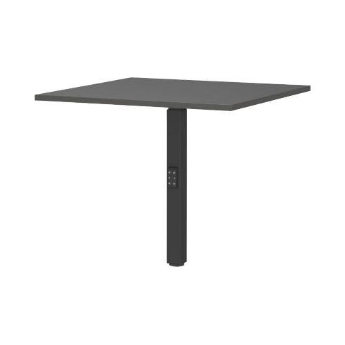 Ansatztisch Porto, mechanisch höheneinstellbar, Stützfuß, B 800 x T 800 x H 680-910 mm, schwarz/graphit