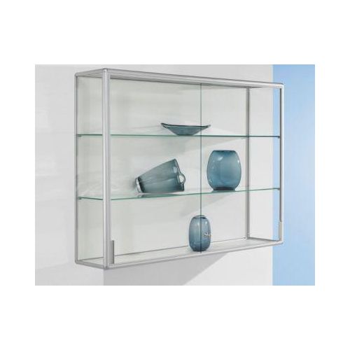 Wand-Präsentationsvitrine, 1520 x 300 x 1020 mm, silber