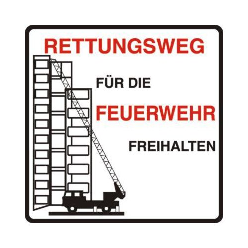 Parkverbot-Schild "Rettungsweg für die Feuerwehr freihalten" (Alu-Dibond)
