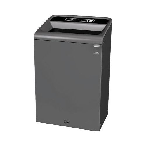 Recyclingstation Rubbermaid Configure, für Restmüll, 125 l, Magnetverbindung, B 495 x T 610 x H 975 mm, schwarz