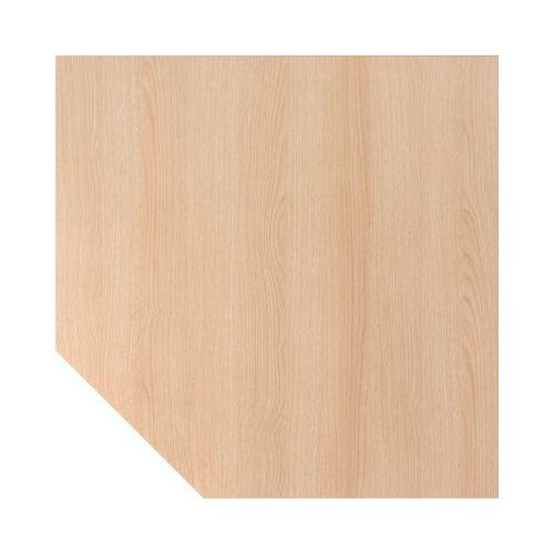 Trapezplatte Breno, Verbindungsplatte für Schreibtische Breno, mit Stützfuß, L 1200 x B 1200 mm, Spanplatte, Eiche/Silber