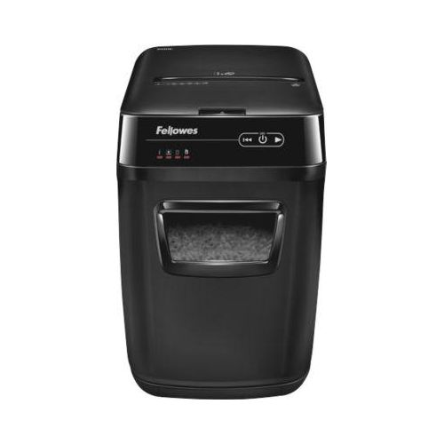 Fellowes Aktenvernichter AutoMax 200C, mobil, Partikelschnitt 4 x 38 mm, bis 180 Blatt, P4, Autopapiereinzug, 32 l