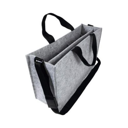 Laptoptasche Sigel Desk Sharing Bag Classic L, für Laptops bis 17,3″, 2 große und 5 kleine Fächer, Tragegriffe, Schultergurt, Kunstfilz hellgrau