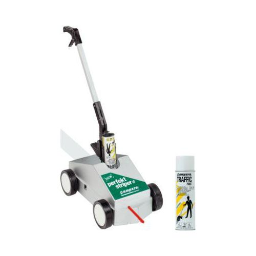 Bodenmarkierer + Markierungsfarbe, weiß (ähnl. RAL 9016)