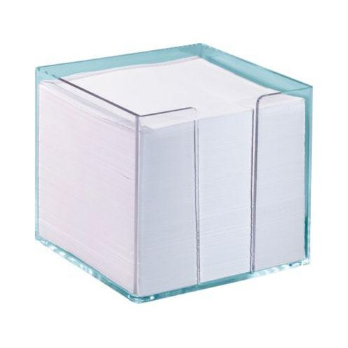 Zettelbox, inkl. 700 Notizzettel, transparent, 95x95x95 mm, Blattfarbe weiß
