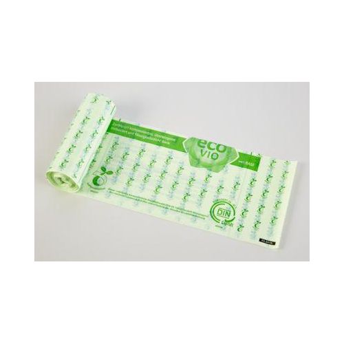 Bio-Müllbeutel DEISS, ecovio-Kunststoff, kompostierbar, flüssigkeitsdicht, 10 St. 30 l