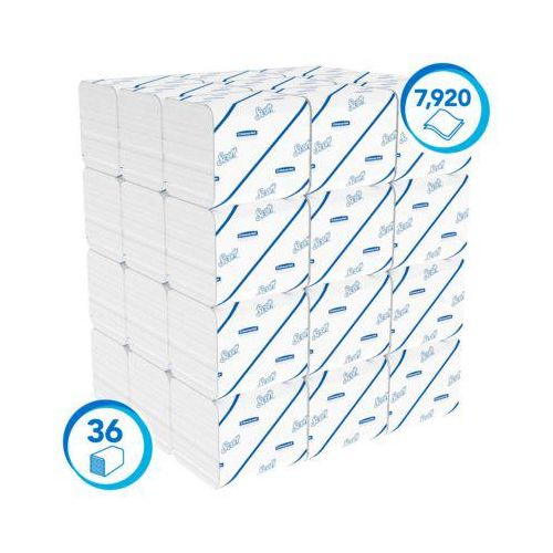Scott® Toilettenpapier Control 8509, 2-lagig, Einzelblätter, 36 Päckchen á 220 Blatt, weiß
