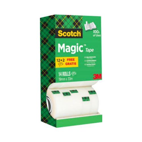 Klebeband Scotch® Magic™ 8R14TPR, beschreibbar, unsichtbar, mattweiß, 14 Rollen Sparpaket