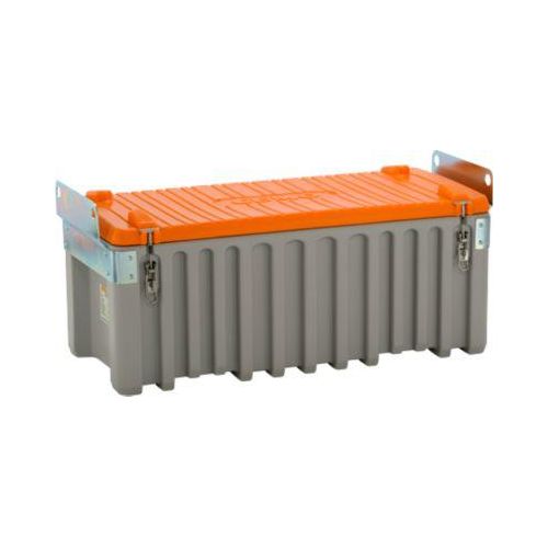Transport- und Pritschenbox CEMO CEMbox 250, Polyethylen, 250 l, L 1240 x B 600 x H 570 mm, stapelbar, kranbar, grau/orange