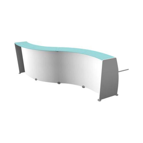 Spirit Empfangstheke, 2 Elemente, wellenförmig, weiß