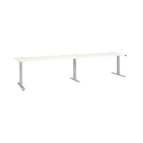 Schäfer Shop Select Schreibtisch ERGO-T 2.0 Big, elektr. höhenverstellbar, Rechteck, T-Fuß, B 3600 x T 800 x H 640-1300 mm, weiß/weißalu Image