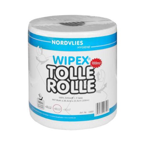 Putztuchrolle Wipex Tolle Rolle , 2-lagig, weiß, 447 Blatt pro Rolle, 6 Rollen je Karton