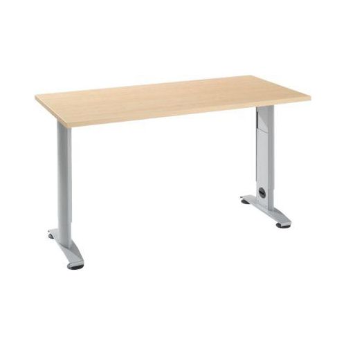 Home Office Tisch Login, C-Fuß, B 1300 x T 650 mm, Ahorn/weißalu