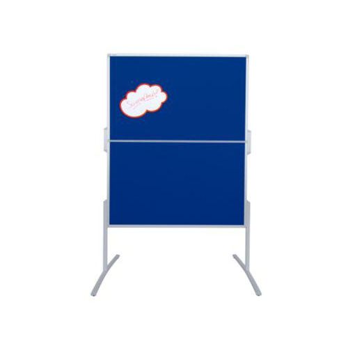 Franken Moderationstafel PRO, klappbar, beidseitig verwendbar, B 1200 x H 1500 mm, Filz, blau, MT880303