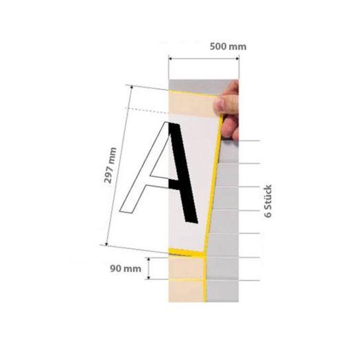 ORGATEX cardplan-Tafel, Metall mit Kunststoff-Einsteckschuppen, DIN A4 hoch/DIN A3 quer, erweiterbar, Alurahmen, 6 Fächer, B 500 x H 795 mm