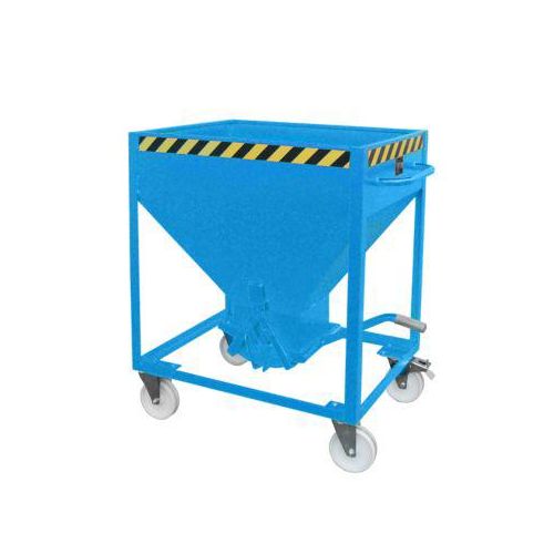 Silobehälter Typ SR 375, Räder, Inhalt 375 Liter, blau RAL 5012