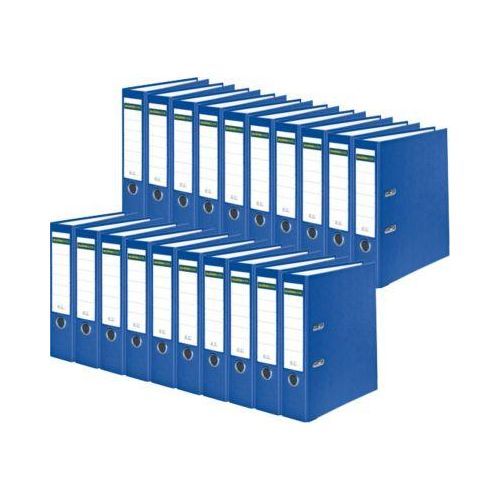 Schäfer Shop Select Ordner, DIN A4, Rückenbreite 80 mm, 20 Stück, Polypropylen und Recyclingpapier, blau