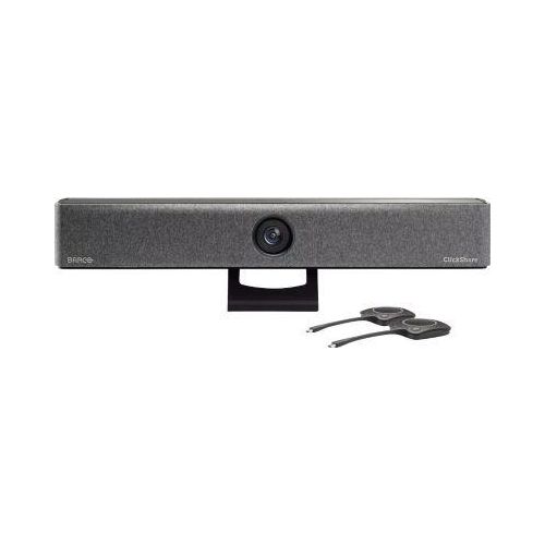 Videobar Barco ClickShare Bar Pro, für mittelgroße Räume, 3840 x 2160 px, 2 x 10 W, USB/LAN/WLAN, mit 2 ClickShare Buttons, schwarz