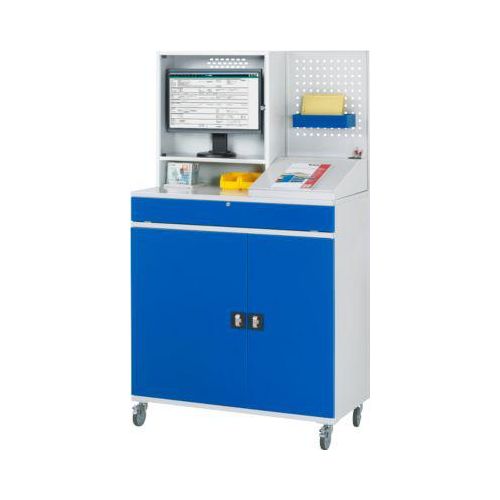 Computer-Schrank Typ 1100T-M67, B 1100 x T 520 x H 1770 mm, fahrbar