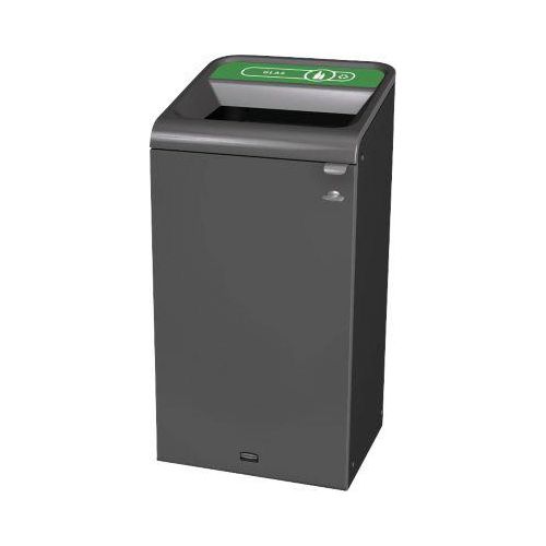 Recyclingstation Rubbermaid Configure, für Glas, 87 l, Magnetverbindung, B 495 x T 489 x H 975 mm, grün