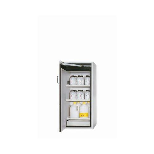 Sicherheitsschrank Typ 90 asecos S-CLASSIC-90, Flügeltür mit Türfeststellanlage, Anschlag links, Front Lichtgrau, B 596 x T 616 x H 1298 mm