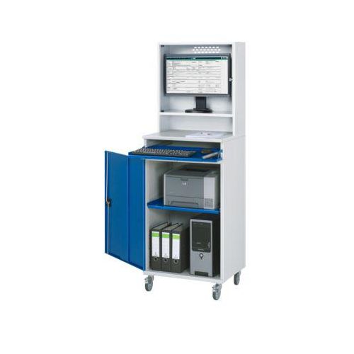 Computer-Schrank Typ 650-M65, B 650 x T 520 x H 1770 mm, fahrbar