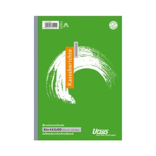Kassabericht A4 hoch 2x40 Blatt brutto