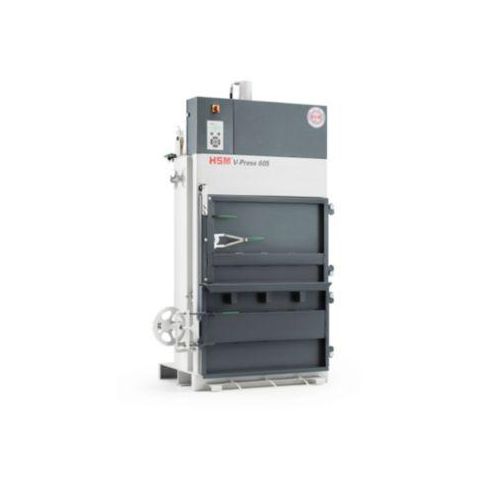 Ballenpresse HSM V-Press 605 230V, 3 vertikale Umreifungen für Ballen bis 70 kg, Presskraft 57 kN, TorsionControlSystem, Schwenktür