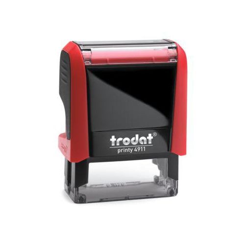 Adress-Stempel trodat® Printy 4911, Gehäusefarbe rot & Stempelabdruckfarbe schwarz
