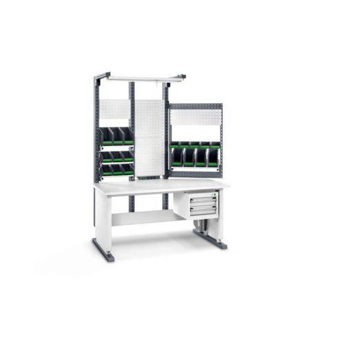 Bott Arbeitsplatzsystem Avero Komplettmodul 1, per Handkurbel höhenverstellbar, HPL beschichtete Spanplatte, bis 200 kg, lichtgrau/anthrazitgrau Image